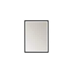Como 24 in. W x 32 in. H Framed Rectangle LED Bathroom Vanity Mirror in Matte Black
