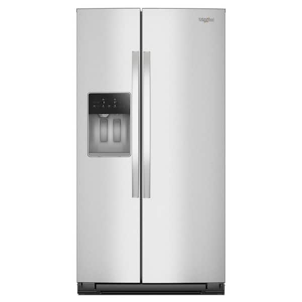 Whirlpool 36 in. 28.70 cu. ft. Full-Depth Side-by-Side Refrigerator in Fingerprint Resistant Stainless Finish with TruCool System