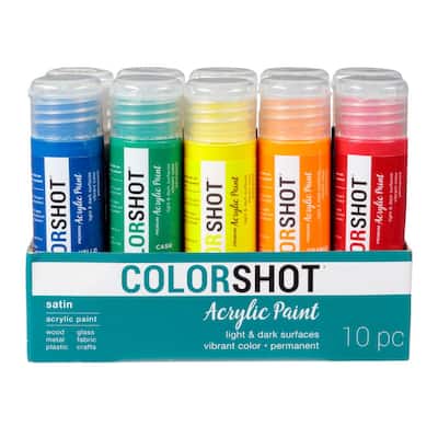 2 oz. 10-Color Rainbow Craft Paint Set