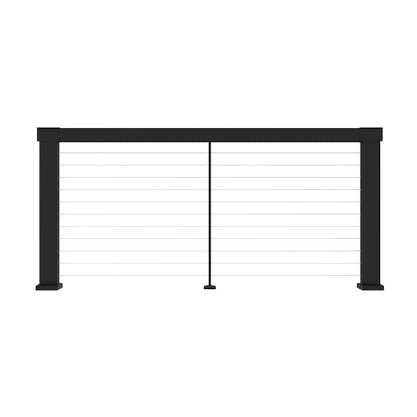 Barrette Outdoor Living Elevation Aluminum 2.29 in. x 3.31 in. x 5.73 ft. Matte Black Beam Kit for Cable Railing System