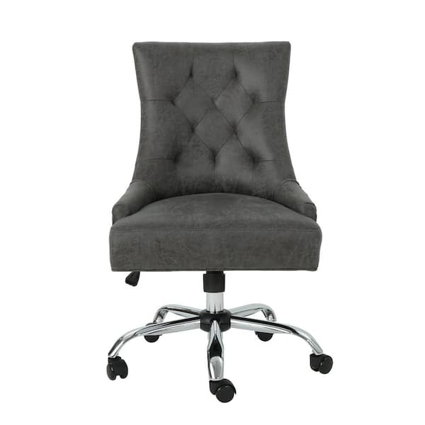 Noble House Americo Tufted Back Slate Home Office Desk Chair