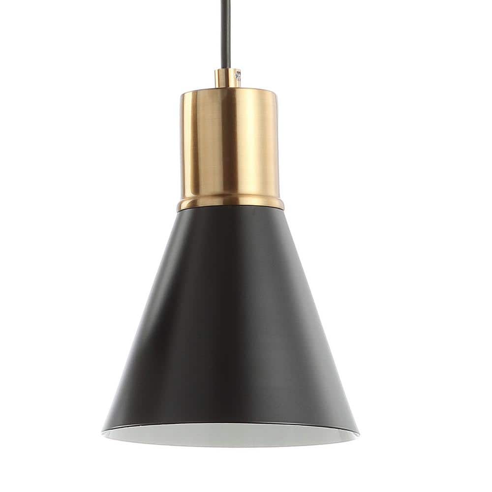 Apollo 15" Black and Brass Gold Metal Cluster LED Pendant Light