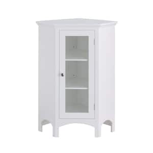 Wilshire 27-7/8 in. W x 32 in. H x 16-1/8 in. D Corner Bathroom Linen Storage Floor Cabinet in White