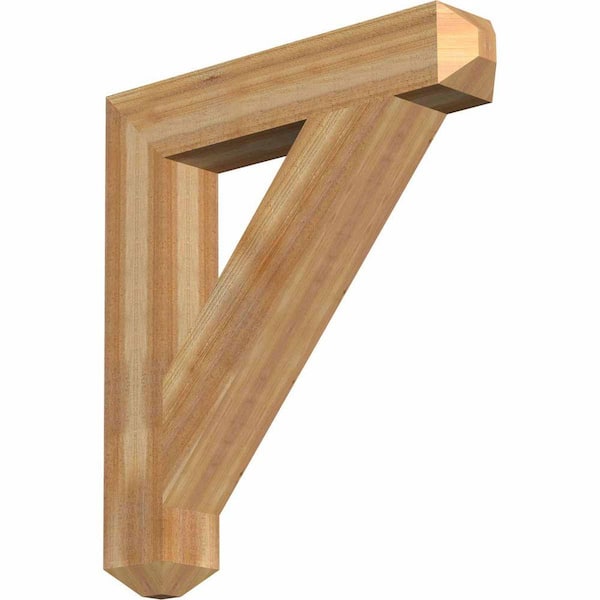 Ekena Millwork 6 in. x 38 in. x 34 in. Western Red Cedar Traditional Craftsman Rough Sawn Bracket