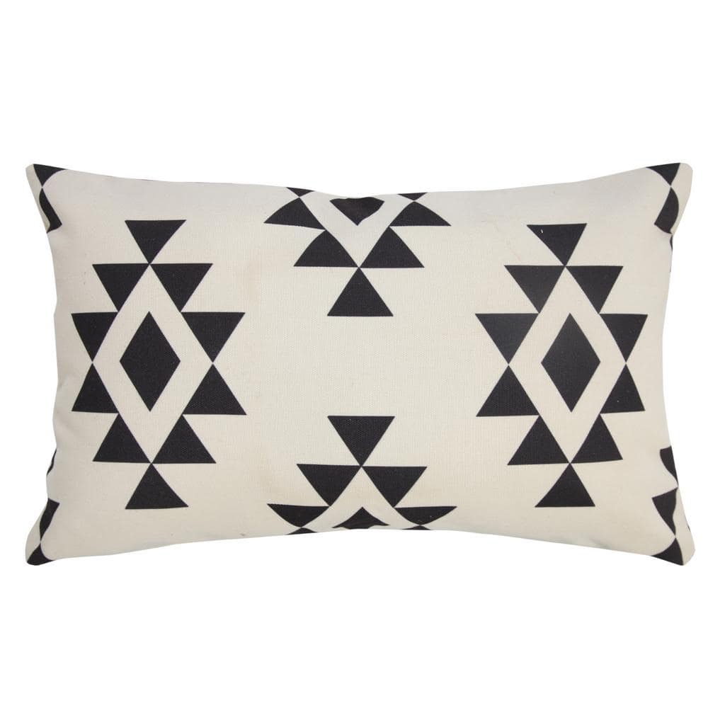 Southwestern Geometric Black/Off-White 14 in. x 20 in. Lumbar Indoor/Outdoo