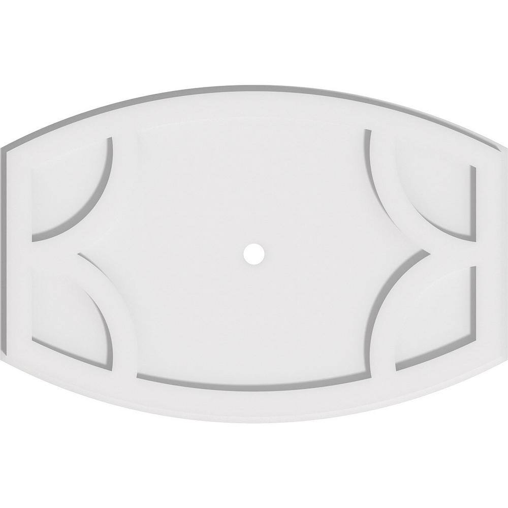 White Architectural Grade PVC Contemporary Ceiling Medallion, 24" x 16"