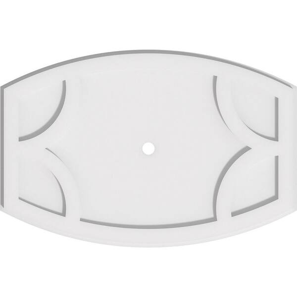 Ekena Millwork 24 in. W x 16 in. H x 1 in. ID x 1 in. P Kailey Architectural Grade PVC Contemporary Ceiling Medallion