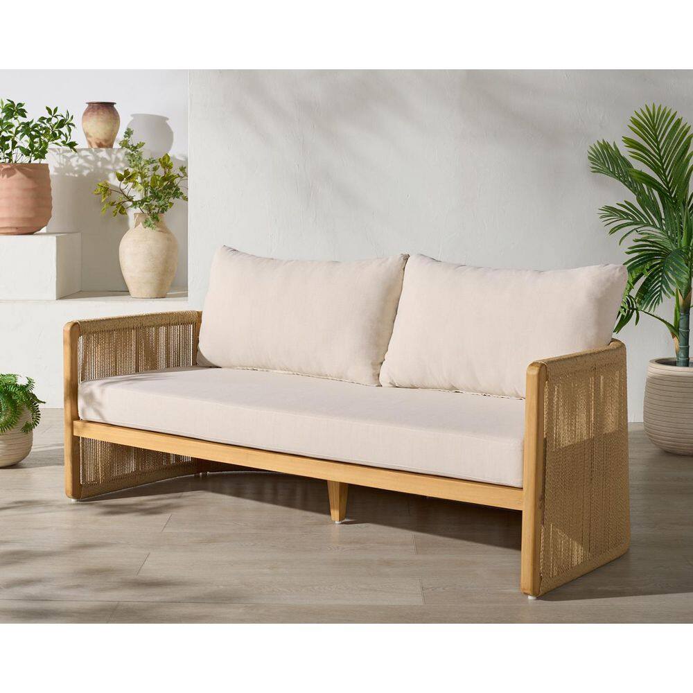 Gale Wood Outdoor Couch with Beige Cushions price history on PriceWatchPro
