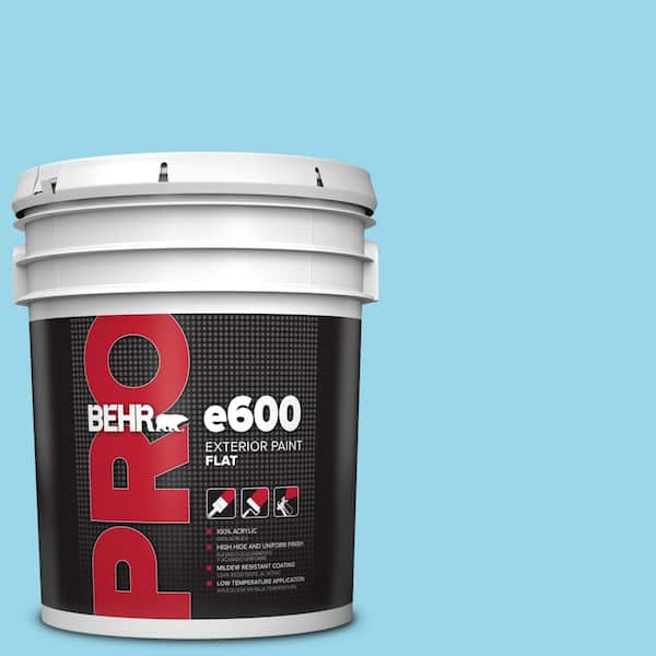 BEHR PRO 5 Gal. #P490-2 Blue Sarong Flat Exterior Paint