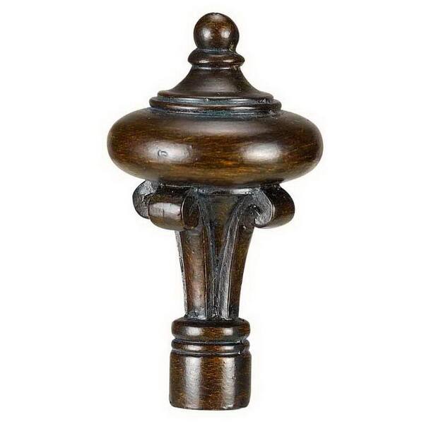 CAL Lighting 3.88 in. Brown Ball and Spire Resin Lamp Finial