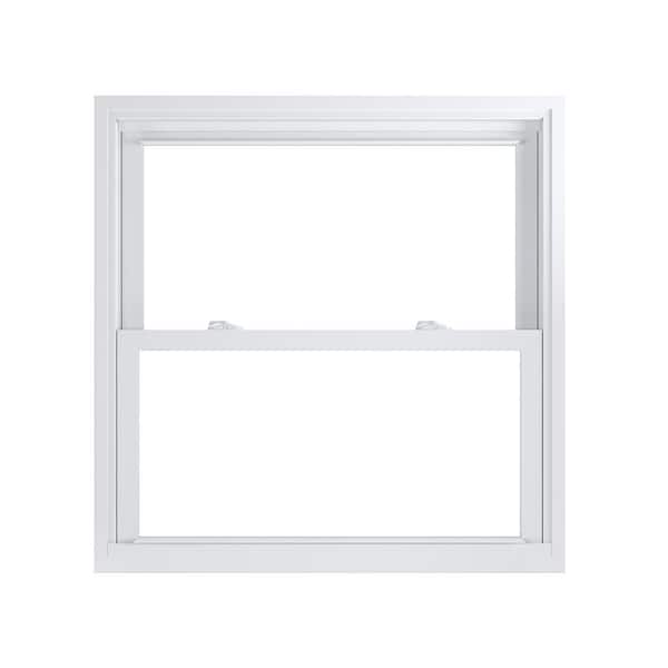 American Craftsman 35.75 in. x 35.75 in. 70 Pro Series Low-E Argon Glass Double Hung White Vinyl Replacement Window, Screen Incl