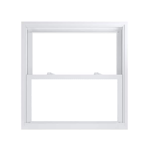 American Craftsman 35.25 in. x 35.75 in. 70 Pro Series White Double Hung Low-E Argon PS Glass Vinyl Replacement Window, Screen Incl