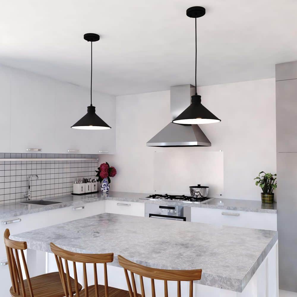 Akron 12" Matte White Interior Industrial Cone Pendant Light