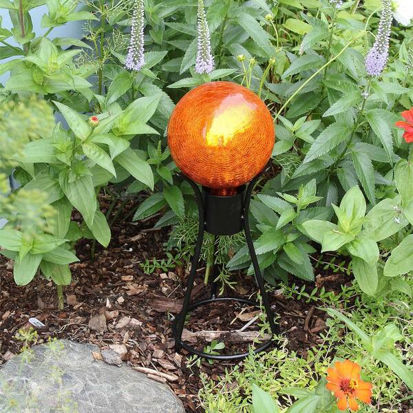 Vintage Metal Gazing Globe Stand With Flower Planter - 24 Inch Height Garden Ball Holder For 8-10 Inch Globes