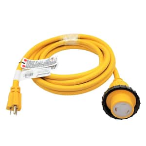 16.4 ft. 10/3 STW 3-Wire Shore Power 15 Amp to 30 Amp NEMA 5-15P to L5-30R RV Adapter Cord