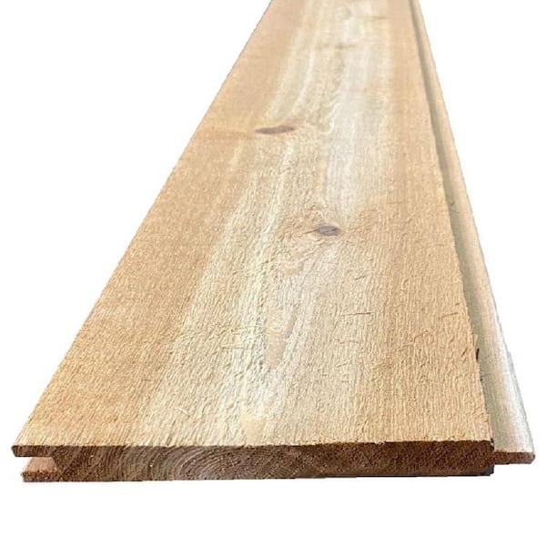 Unbranded 8 in. x 8 ft. Cedar Fine Line Nickel Gap Tongue and Groove Siding
