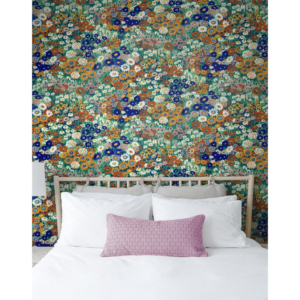 Summer Glades and Terra Cotta Floral Vinyl Peel and Stick Wallpaper