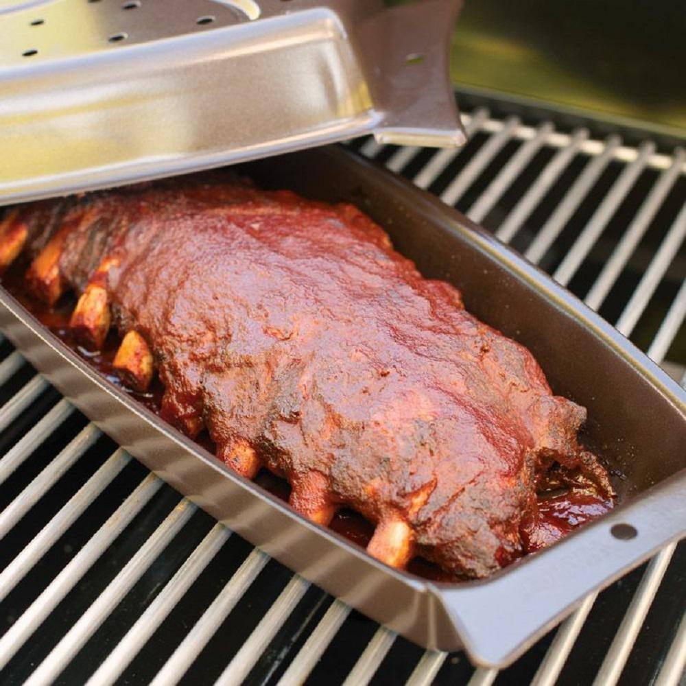 Black Aluminized Steel Grill Steam Bake Multi-Cooker