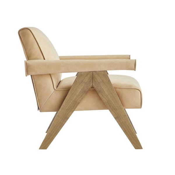 Quality Components Plus Navassa Sand Faux Leather Arm Chair 8319