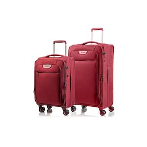 Softech 26 in., 20 in. Red Softside SMART Luggage set with USB charging port (2-piece)