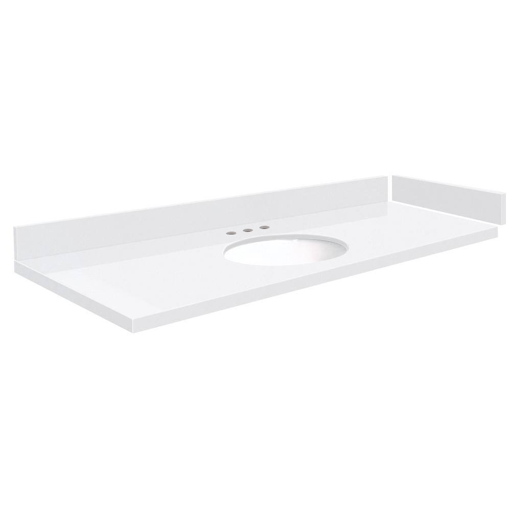 Silestone 55.25 in. W x 22.25 in. D Quartz White Round Single Sink Vanity Top in Miami White price history on PriceWatchPro
