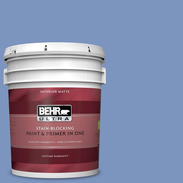 BEHR ULTRA 5 gal. #M540-5 Blue Satin Matte Interior Paint and Primer in One