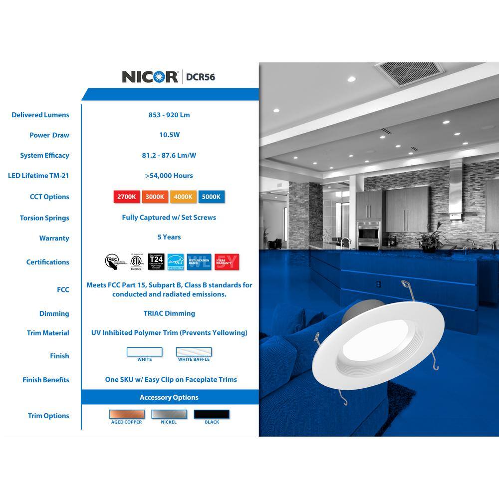 7.38-Inch White Aluminum LED Recessed Downlight