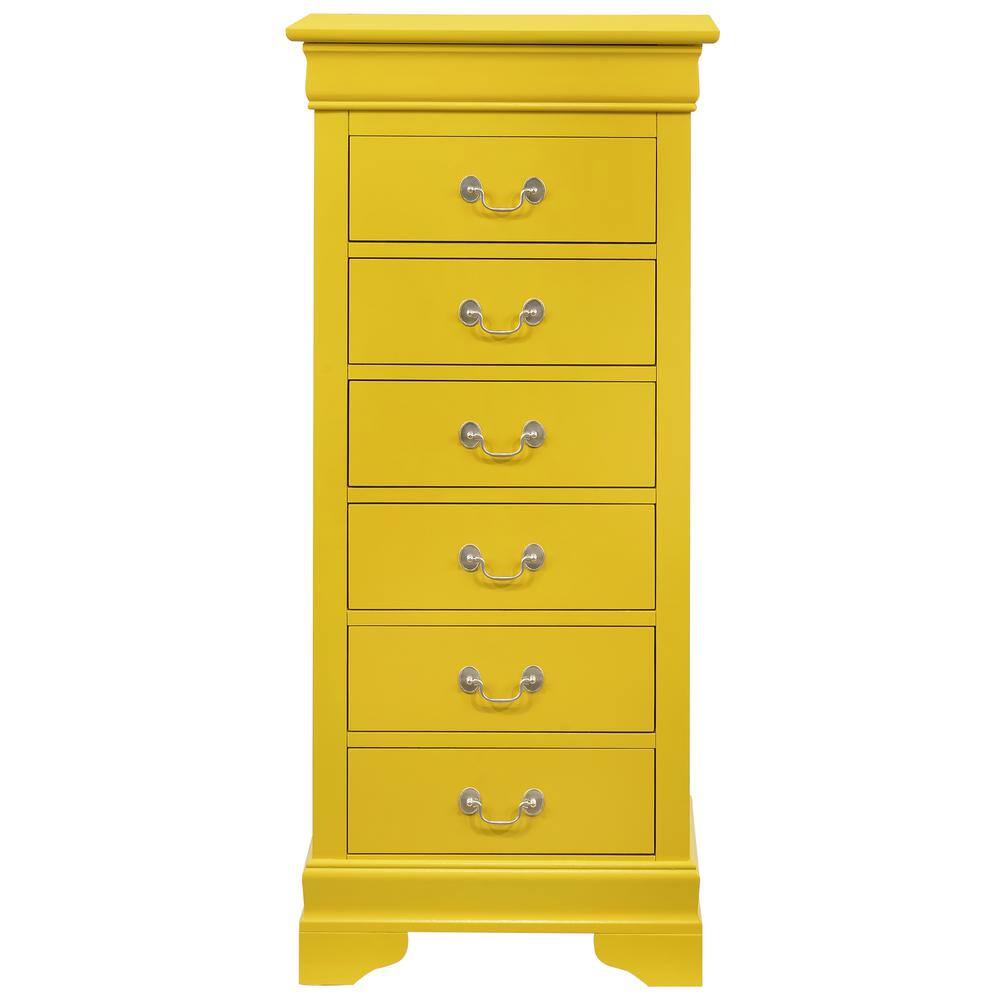 Louis Phillipe 7-Drawer Yellow Chest of Drawers (51 in. H x 22 in. W x 16 i
