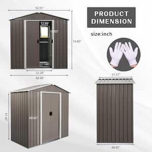 8 ft. x 4 ft. Outdoor Metal Shed Storage with Metal Floor Base and Window (32 sq. ft.)