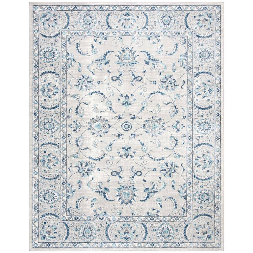 Reversible Gray Synthetic 9' x 12' Rectangular Area Rug