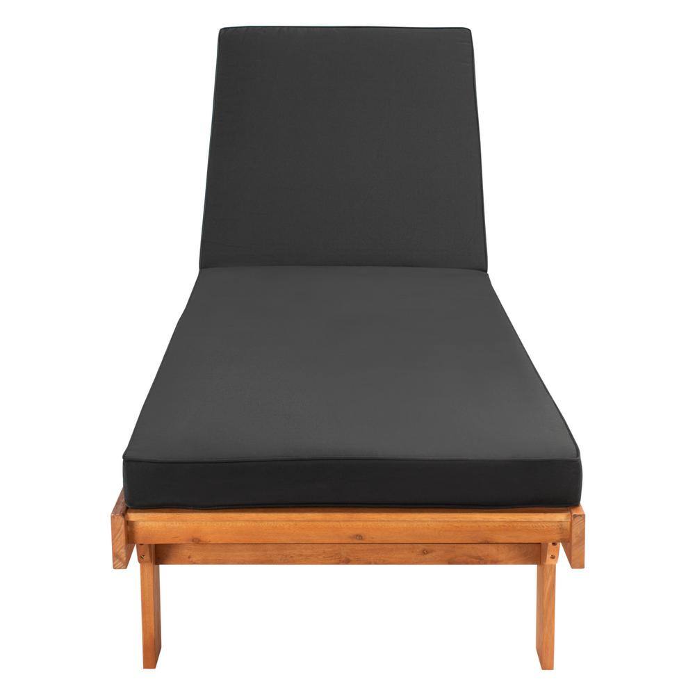 Newport Natural 1-Piece Wood Outdoor Chaise Lounge Chair with Black Cushion price history on PriceWatchPro