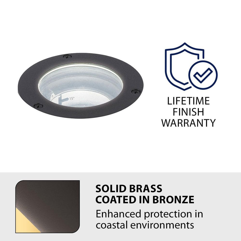 Bronzed Brass LED Inground Light with Adjustable Beam Angle
