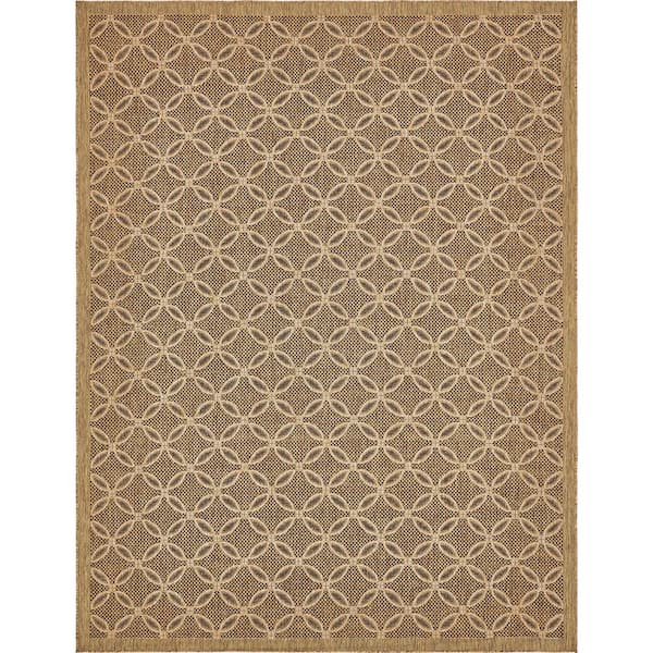 Outdoor Spiral Light Brown 9' 0 x 12' 0 Area Rug