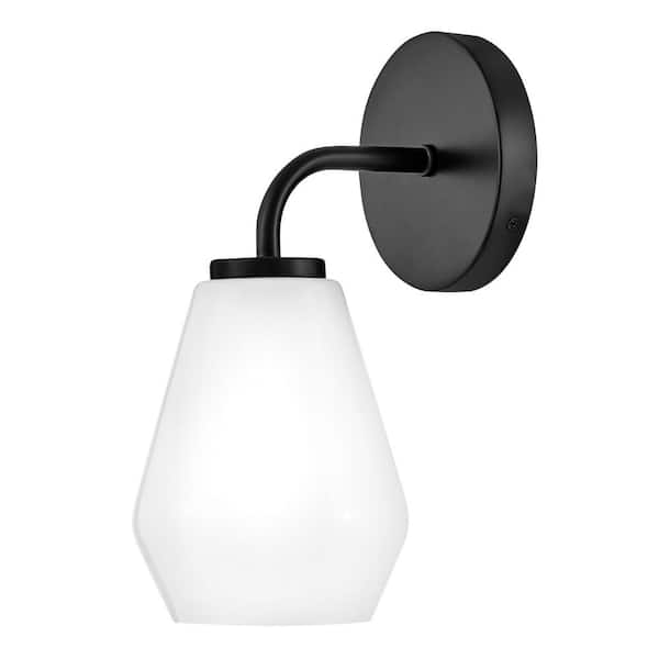 Gio 5.25 in. 1 Light Black Vanity Light