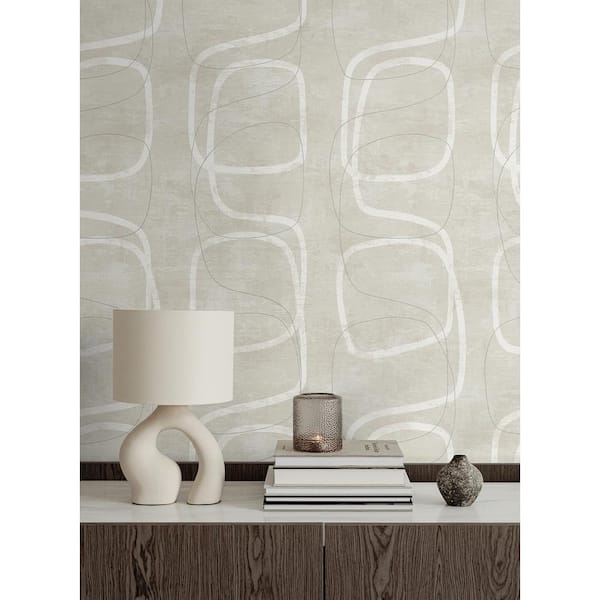 Neutral Forcella Geo Vinyl Peel and Stick Wallpaper Roll (31.35 sq. ft.)