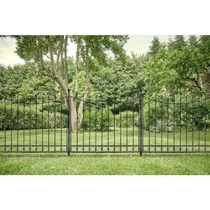 Beaumont 40.4 in. H x 49.6 in. W Black Metal 3-Rail Garden Fence Panel