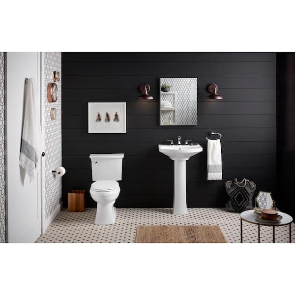 Kohler K-32820-96 Biscuit Kelston 1.28 GPF Two Piece Elongated Chair Height Toilet With Left Hand Lever Less Seat