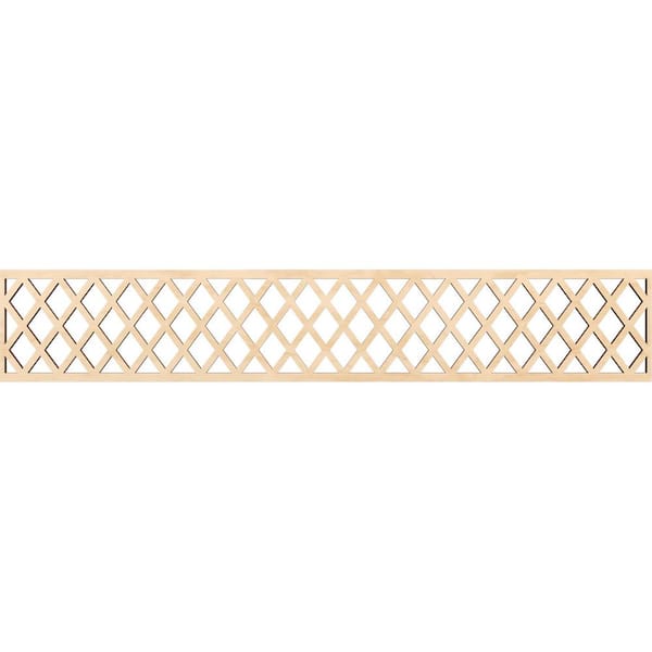Ekena Millwork Manchester Fretwork 0.375 in. D x 46.625 in. W x 8 in. L Birch Wood Panel Moulding