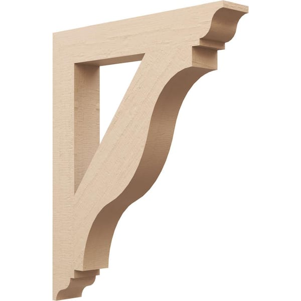 Ekena Millwork 5.5 in. x 44 in. x 36 in. Funston Traditional Rough Cedar Woodgrain Timberthane Polyurethane Bracket, Primed Tan