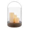 Hampton Bay 11 in. Glass Hurricane Lantern with Timer Candle 38538HD - The  Home Depot