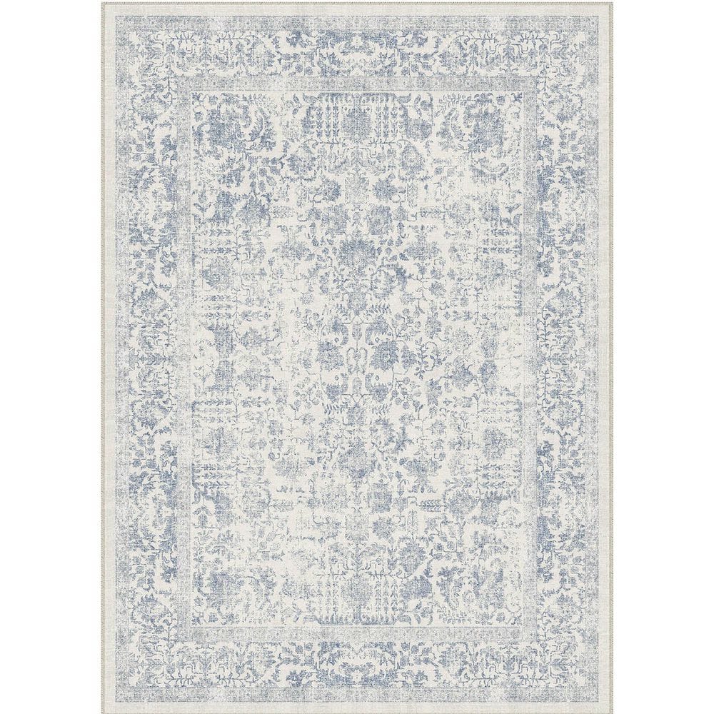 Entomology Blue 8 ft. x 10 ft. Vintage Floral Area Rug price history on PriceWatchPro