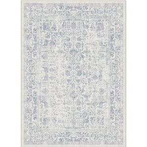 Entomology Blue 8 ft. x 10 ft. Vintage Floral Area Rug