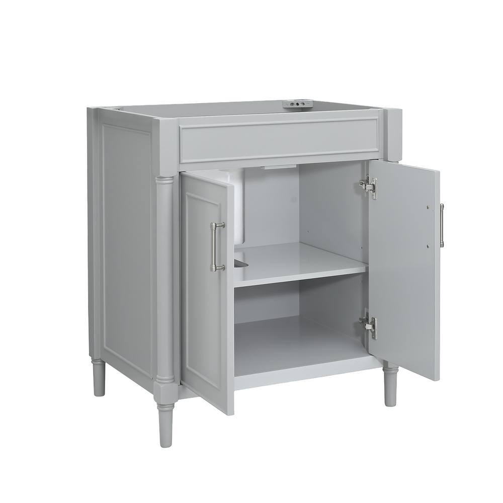 Light Gray Freestanding Single Vanity with Carrara Marble Top