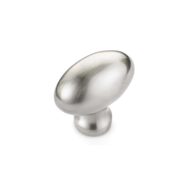 Richelieu Hardware Laurier Collection 1-9/16 in. (40 mm) x 7/8 in. (22 mm) Brushed Nickel Traditional Cabinet Knob
