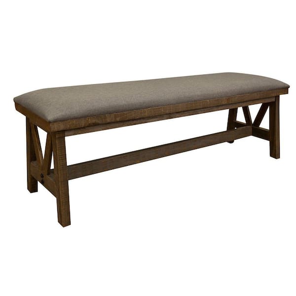 Benjara Gray and Brown 54.25 in. Backless Bedroom Bench