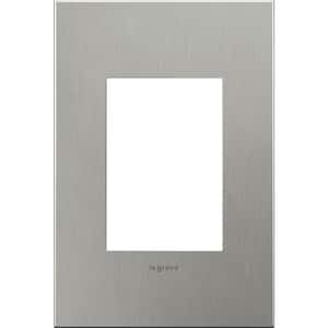 adorne 1 Gang Plus Decorator/Rocker Wall Plate, Brushed Stainless Steel (1-Pack)