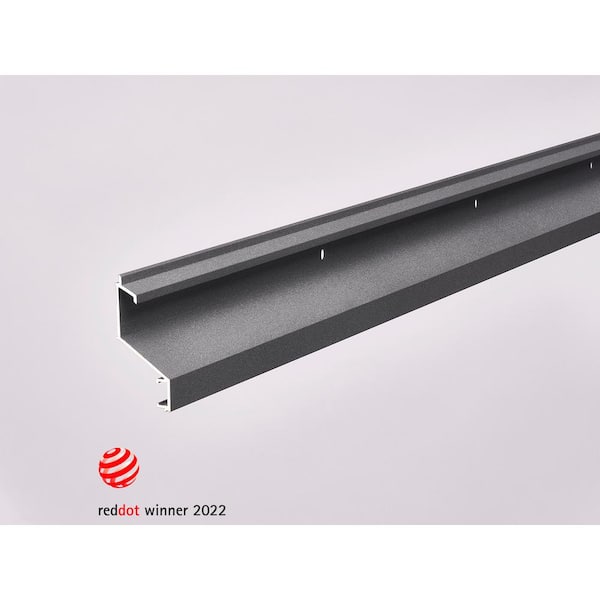 EMAC Novoviertaguas GT Oxide grey 2.5 in. D x 1.10 in. W x 98.4 in. L gutter shape Aluminum Molding and Transition Trim