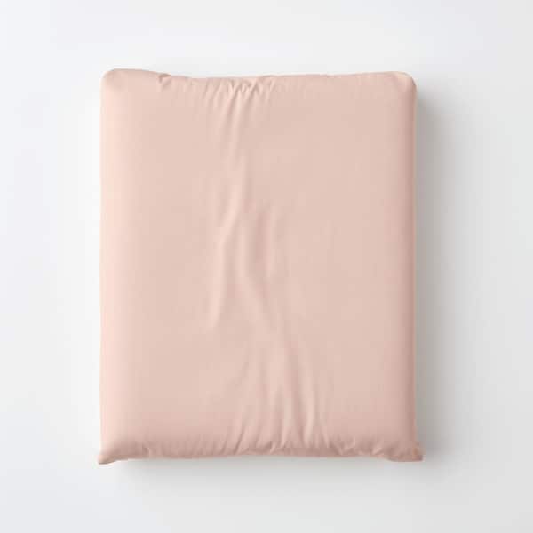 The Company Store Company Cotton Peach Nectar Solid 300-Thread Count Cotton Percale Twin Fitted Sheet