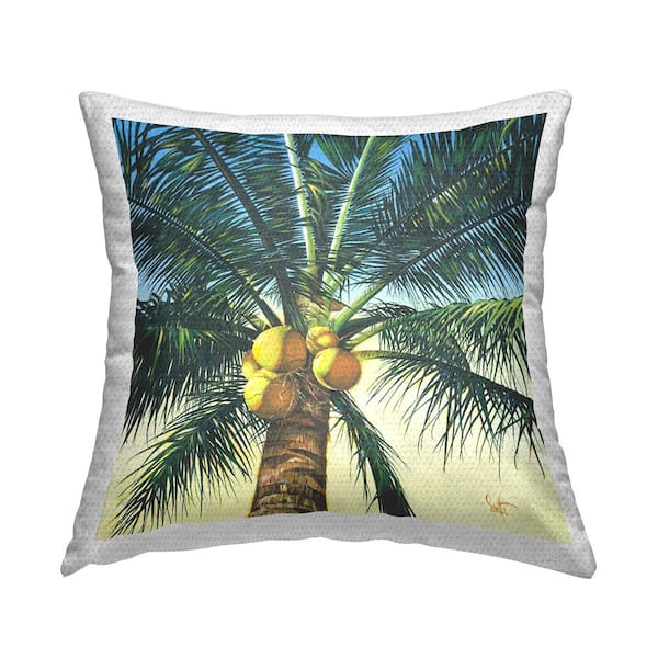 Stupell Industries Summer Palm Tree Branches Multi-Color Square Outdoor Throw Pillow