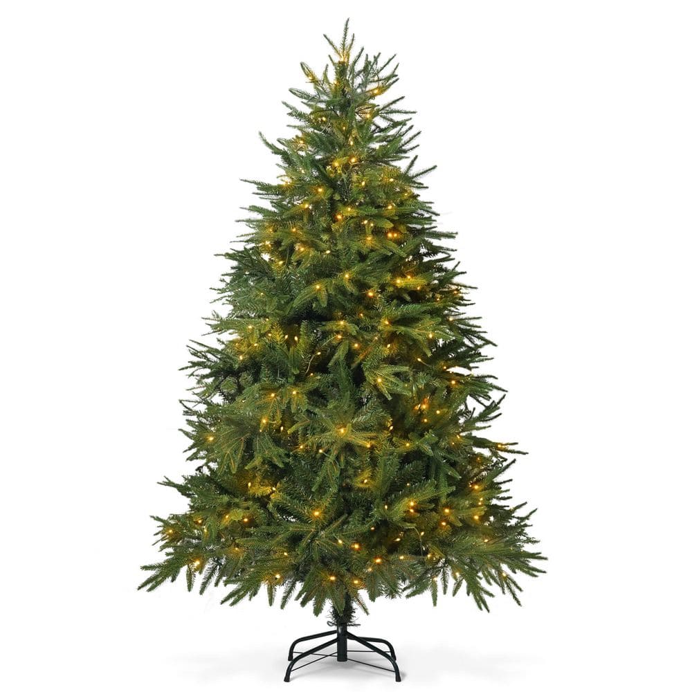 6 ft. Pre-Lit LED PVC and PE Fraser Fir Artificial Christmas Tree with 250- Lights and Foldable Stand price history on PriceWatchPro
